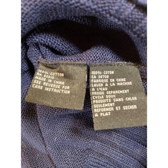 Kasper & Company Womens 100% Cotton Navy Blue Mock Neck Sweater Vest Size M - Picture 3 of 8